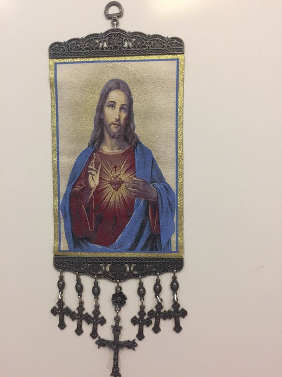 Authentic Woven Religious Tapestry Wall Hanging Orthodox Catholic Icons Large