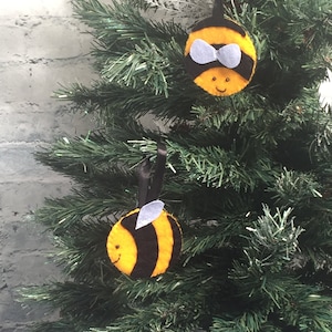 Bee, Happy Bee, Felt Christmas tree decoration