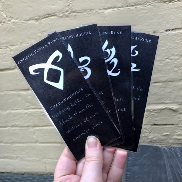 Shadowhunters Mortal Instruments “Runes” Bookmarks | Book Accessories | Book Merch | Bookmark for Readers | Gifts for Book Lovers