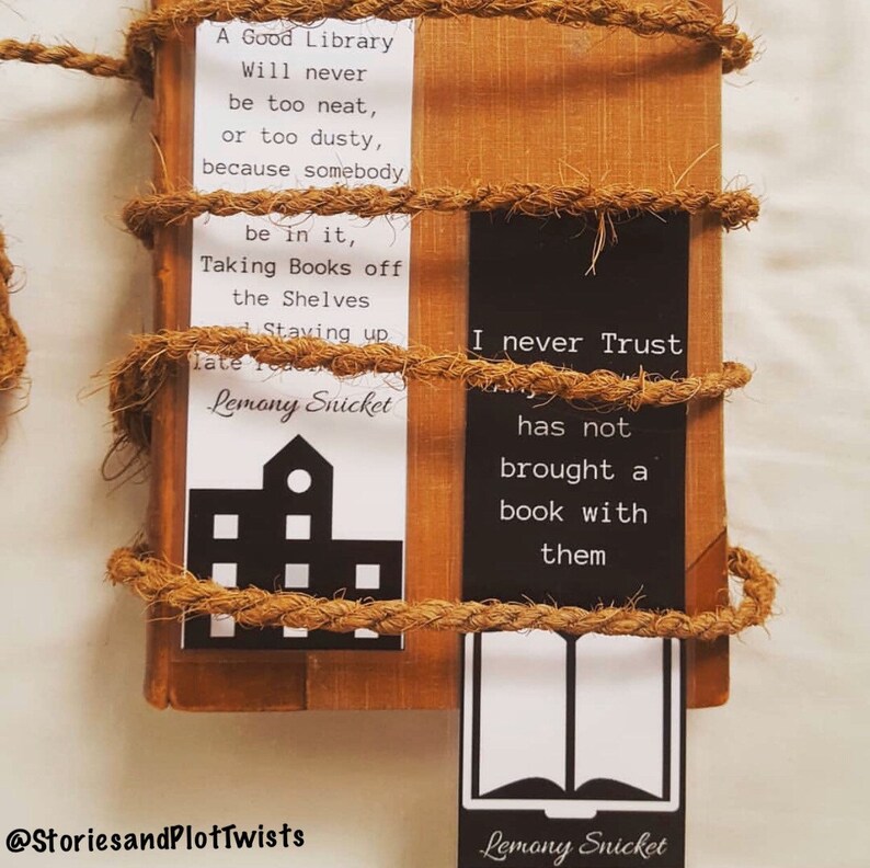 A Series of Unfortunate Events Bookmarks Inspired by Lemony Etsy UK