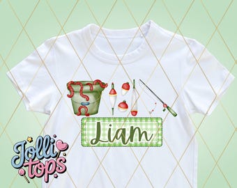 Fisherman Monogram Png Digital Download Image Watercolor Fish Boy Name Frame Gingham Checkered Wall Art Shirt Country Lake Camp Personalized