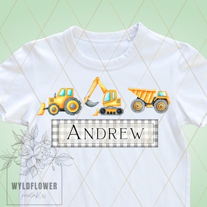 Bauwollwagen Junge Monogramm Png Digital Download Bild Aquarell Junge Shirt Kipper Wand Kunst Gingham Name Rahmen Baby