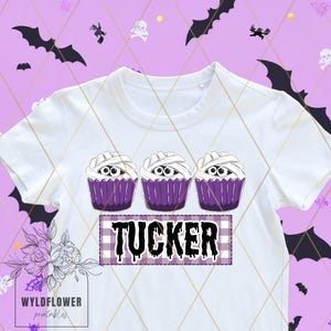 Halloween Mumie Cupcake Personalisierte Monogramm Png Digital Download Sublimation Oktober Herbst Festival Original Design Jungen Name Gruselige Saison