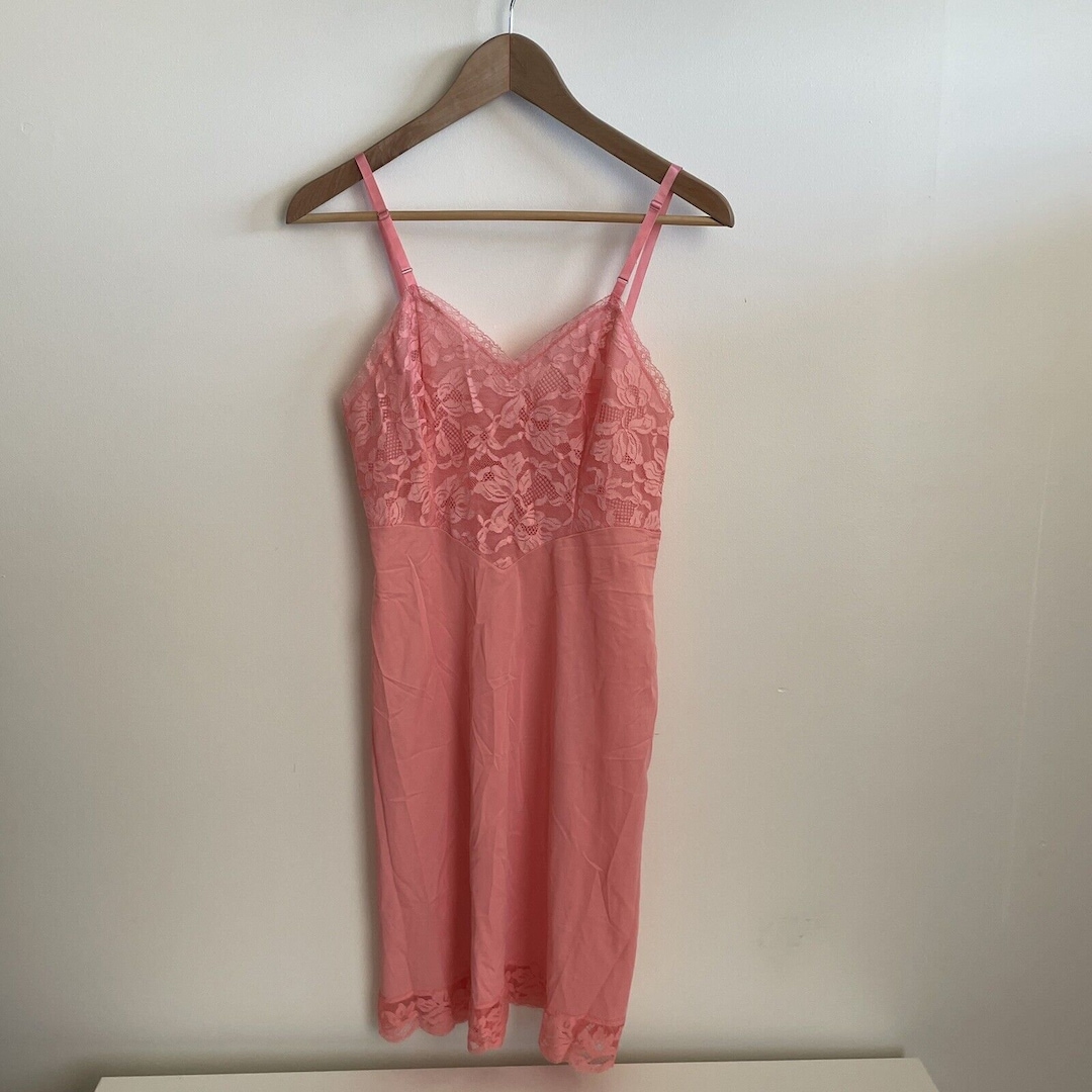 Pale Pink Sleeveless Slip with Floral Lace by Vanity Fair main image 1