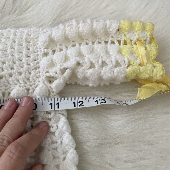 Vintage Handmade Knit Baby Christening Gown White… - image 5