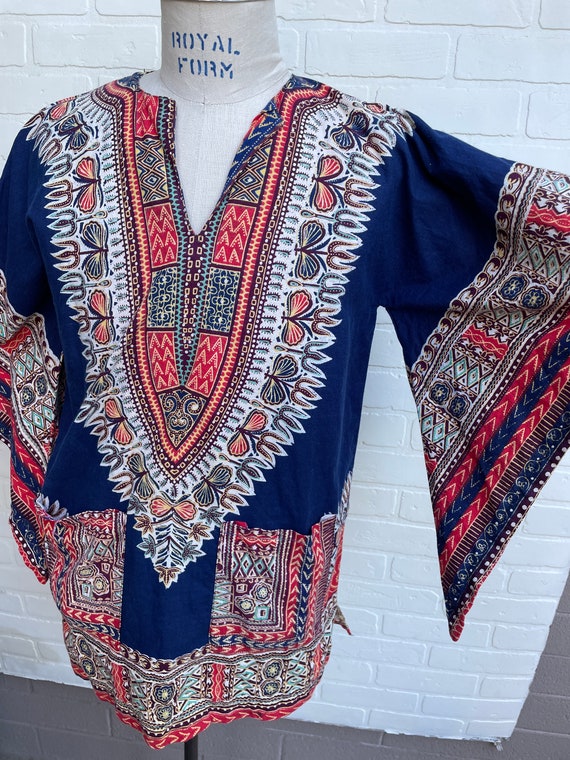 Vintage Cotton & Funky Sleeves Patterned Import T… - image 2