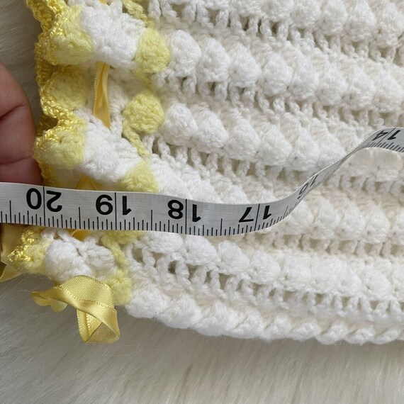 Vintage Handmade Knit Baby Christening Gown White… - image 6