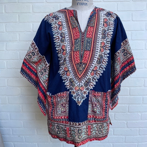 Vintage Cotton & Funky Sleeves Patterned Import T… - image 1