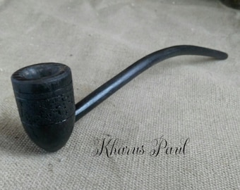 Legendary Collectible Functional Gandalf Churchwarden Smoking Pipe made of 3000 Years Bog Oak 9.5"/24cm Classic Lord of the Rings Art Studio