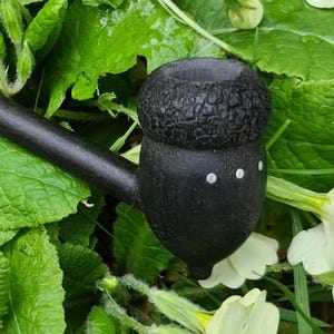 Multifunctional Lord of the Rings Pipe with5 Silver Inserts 10"/28cm Lenth Bog Oak 1780Years Old Churchwarden Gandalfs Herbal Smoking Studio