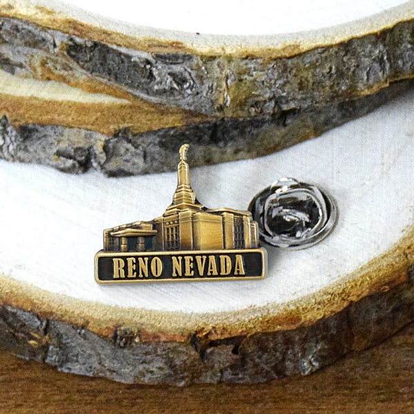 Reno Nevada Temple pin silver or gold finish Lapel pin temple wedding sealing endowment missionary groomsmen bridesmaid gift