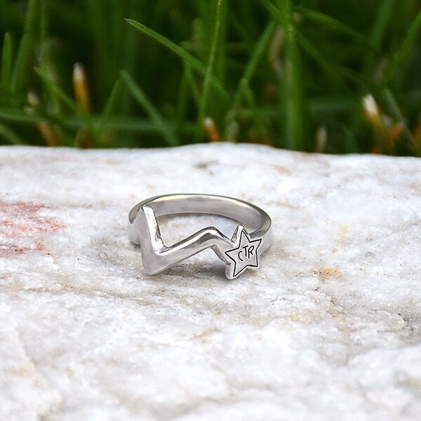 Shooting Star CTR ring silver finish sterling silver perfect for latter-day saint baptism sister missionaries or a missionary gift