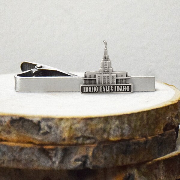 Idaho Falls Idaho Temple Tie Bar Silver or Gold Finish mission missionary gifts temple wedding endowment sealing groomsmen gift