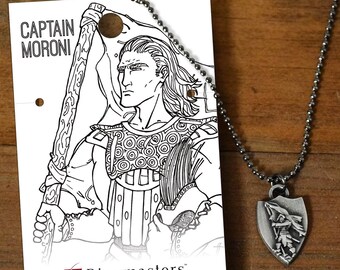 Captain Moroni Necklace shield shaped pendant