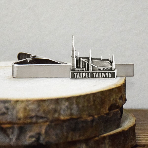 Taipei Taiwan Temple Tie Bar Silver or Gold Finish temple wedding marriage endowment missionary groomsman gift