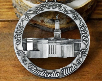 Monticello Utah LDS Temple Ornament Christmas ornament mission missionary gift endowment sealing wedding groomsmen bridesmaid gifts