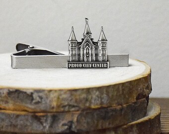 Provo City Center Utah Temple Tie Bar Silver or Gold Finish missionary mission gift temple sealing endowment groomsmen gifts