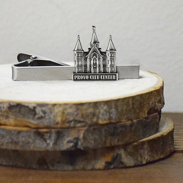 Provo City Center Utah Temple Tie Bar Silver or Gold Finish missionary mission gift temple sealing endowment groomsmen gifts