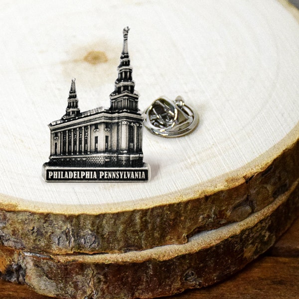 Philadelphia Pennsylvania Temple pin silver or gold finish Lapel pin missionary gift wedding gift temple sealing