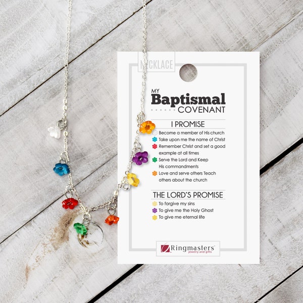 Baptismal Covenant Rainbow Blossom Bracelet adorable blossom charm bracelet Church of Jesus Christ of Latter day saints Baptism