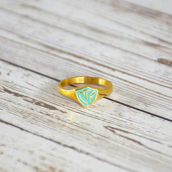 Gold Finish and Mint Small CTR Ring Choose the Right Stainless