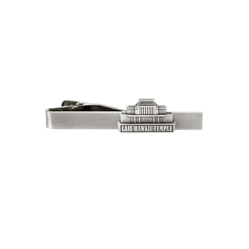 Laie Hawaii Temple Tie Bar Silver or Gold Finish