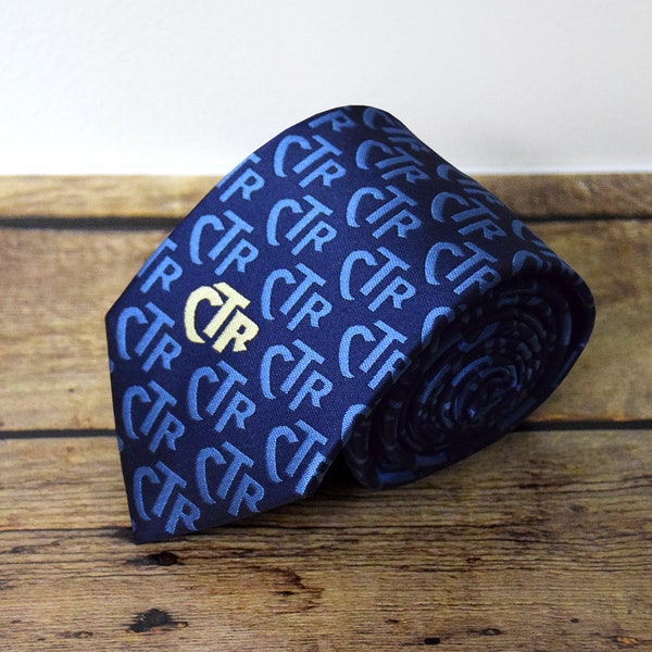 CTR Blue Club Necktie - Multiple sizes - father son tie -  groomsmen temple wedding endowment missionary wedding gift