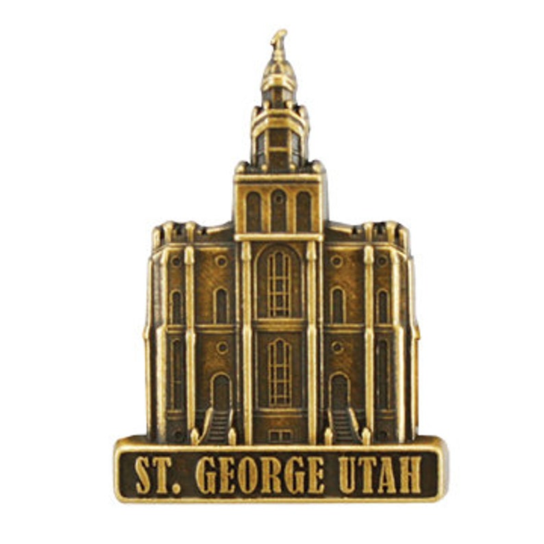 St George Utah Temple pin silver or gold finish Lapel pin