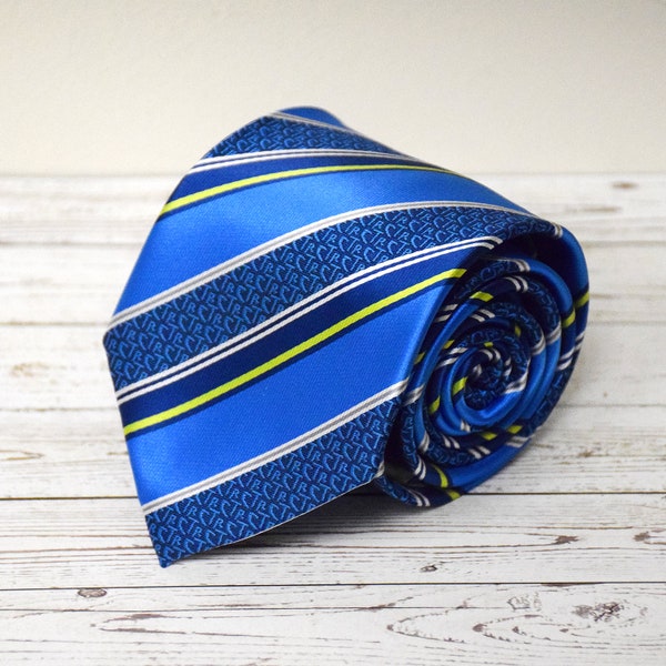 CTR Royal Blue Stripe Necktie - Multiple sizes - father son tie -  groomsmen temple wedding endowment missionary wedding gift