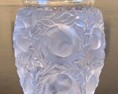 1950 s - 1970 s Lalique France Glass Finch Bird Vase