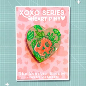 Pumpkin Halloween Heart Shaped Wooden Pin - XOXO series