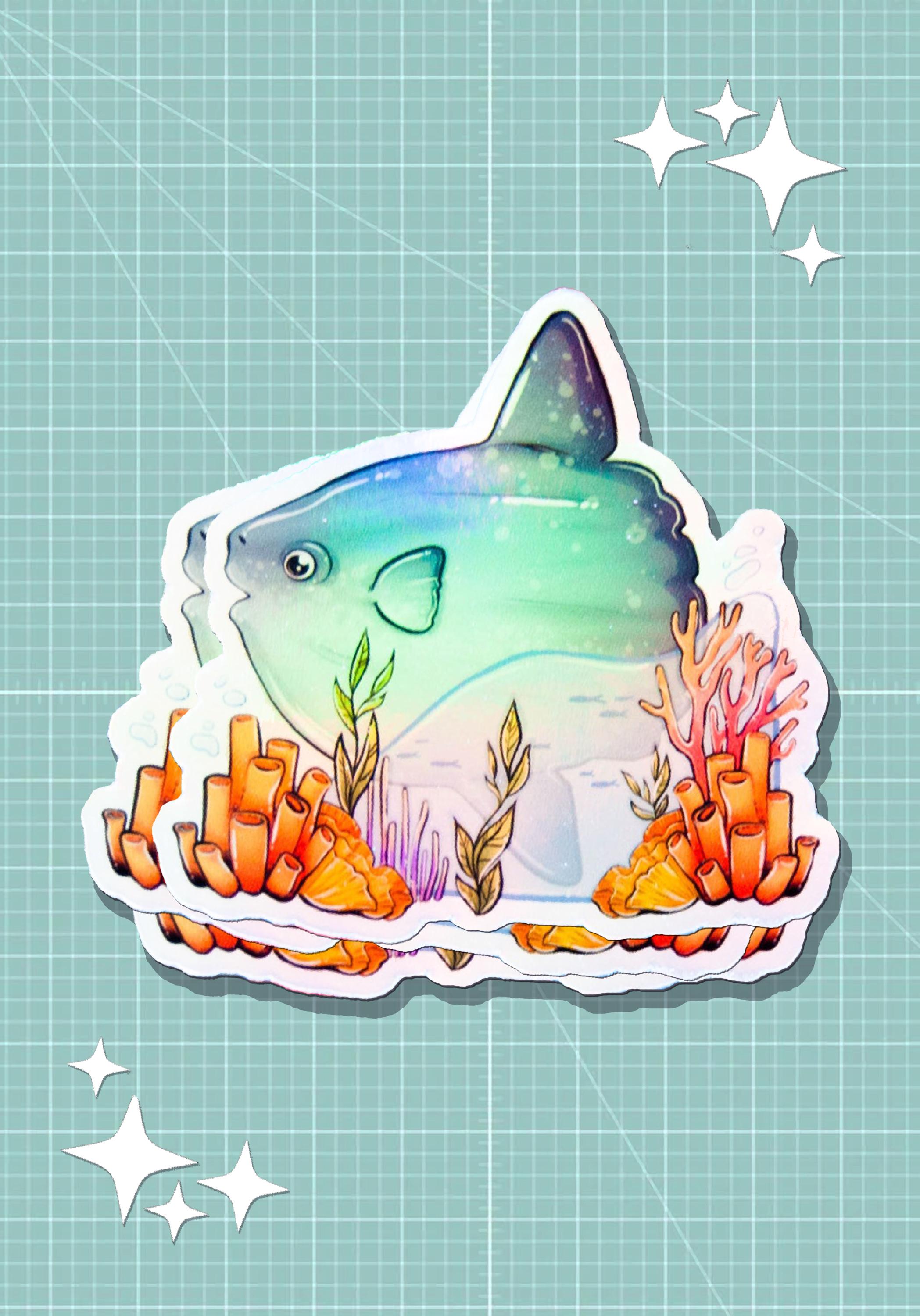 Ocean Sunfish Holographic Sticker - Etsy
