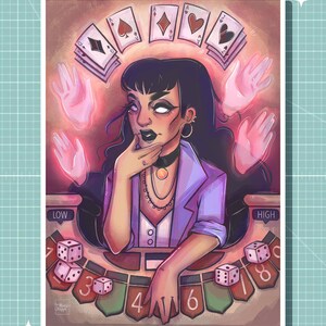 Queen of the Gamble - King Dice - Cuphead Art Print