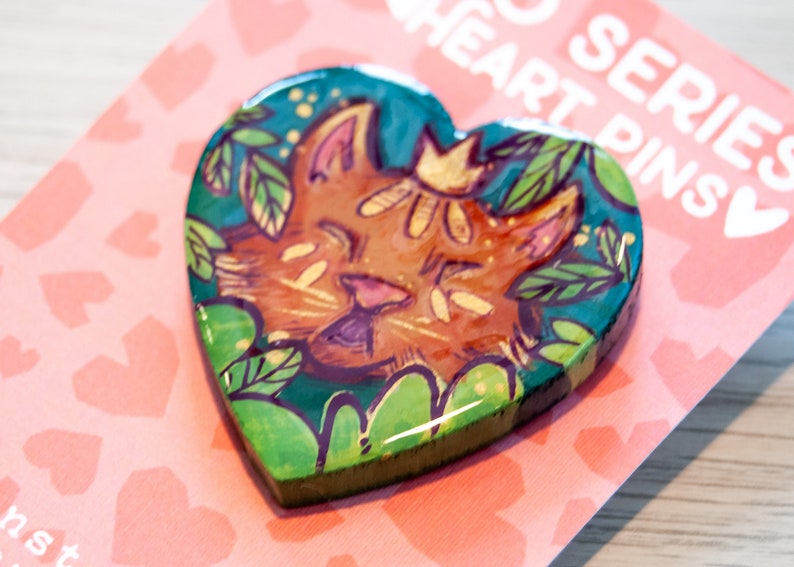 XOXO series Tiger King Heart Shaped Wooden Pin