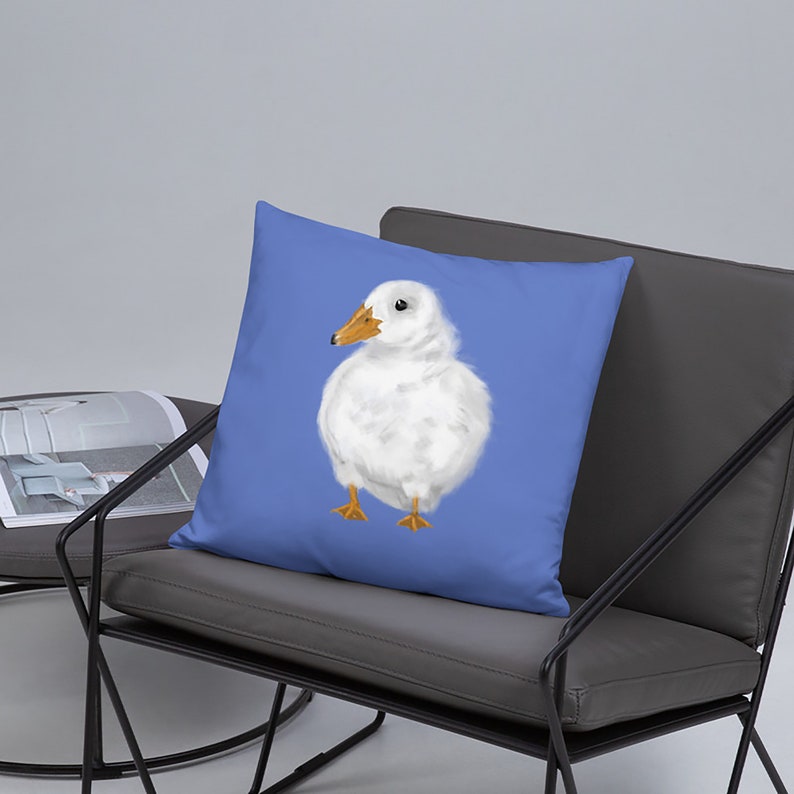 Cute Fluffy White Duck Print Pillow Cute Fluffy White Duck Print Pillow