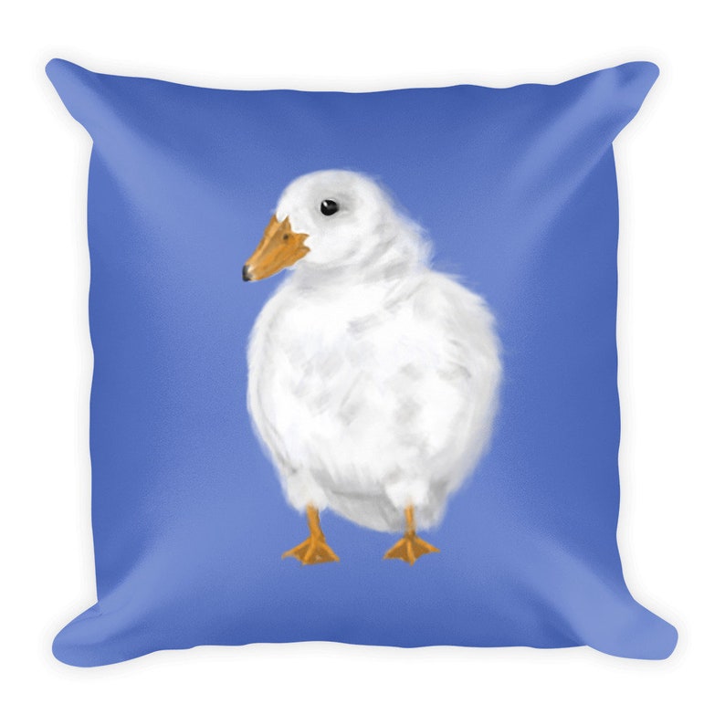 Cute Fluffy White Duck Print Pillow Cute Fluffy White Duck Print Pillow