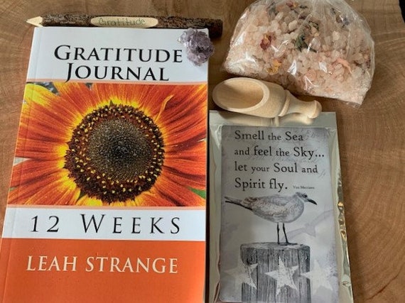 Gratitude Gift Bag, stress relief, journal, bath salts