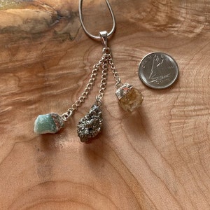 3 stone Prosperity, Abundance Pendant