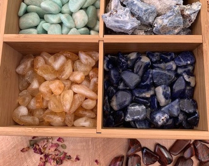 Crystal Kit for Creativity: Kyanite, Amazonite, Red Tiger Eye, Sodalite, Citrine