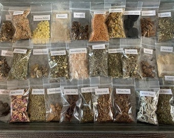 Herb Set: Pick your own OR random herb selection - Wildcrafted, Ritual, Tea, Bath, Spells, 5-140 herbs