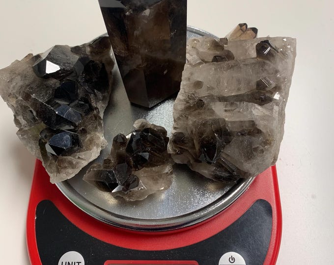 SALE! Smoky Quartz clusters and point. one lot