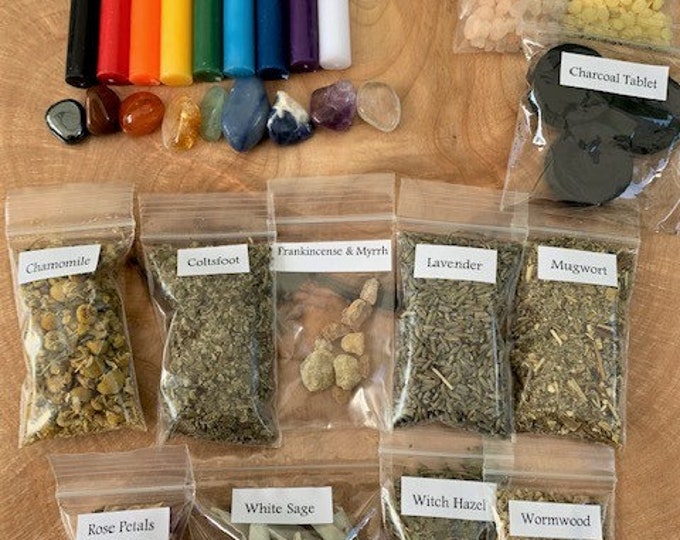 Herb and Candle Set, Ritual, Magic, Meditation, spells