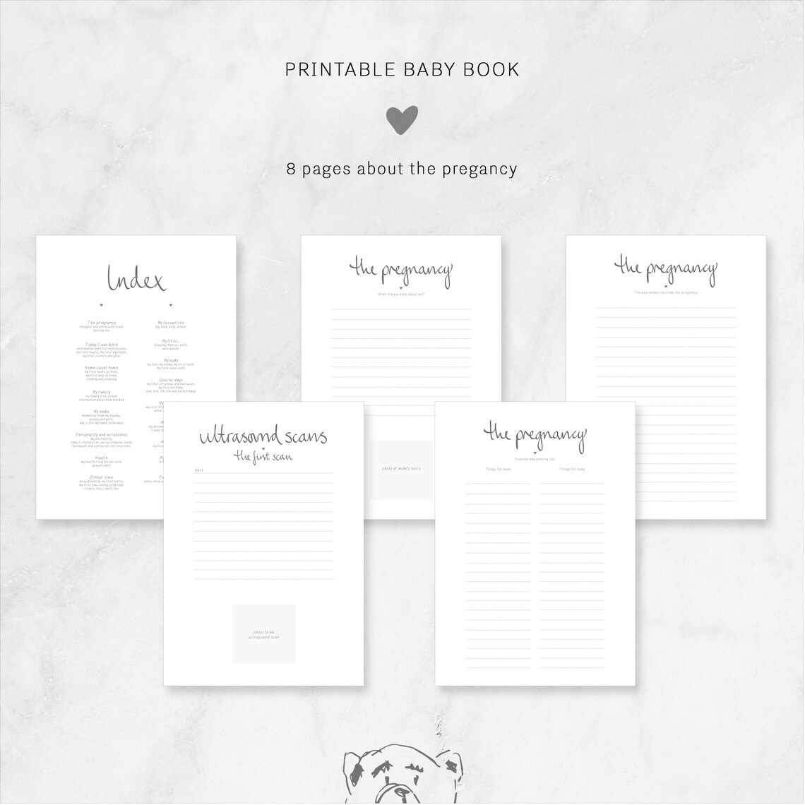 Baby Book Template Printable Baby Memory Book Print Baby Etsy Denmark