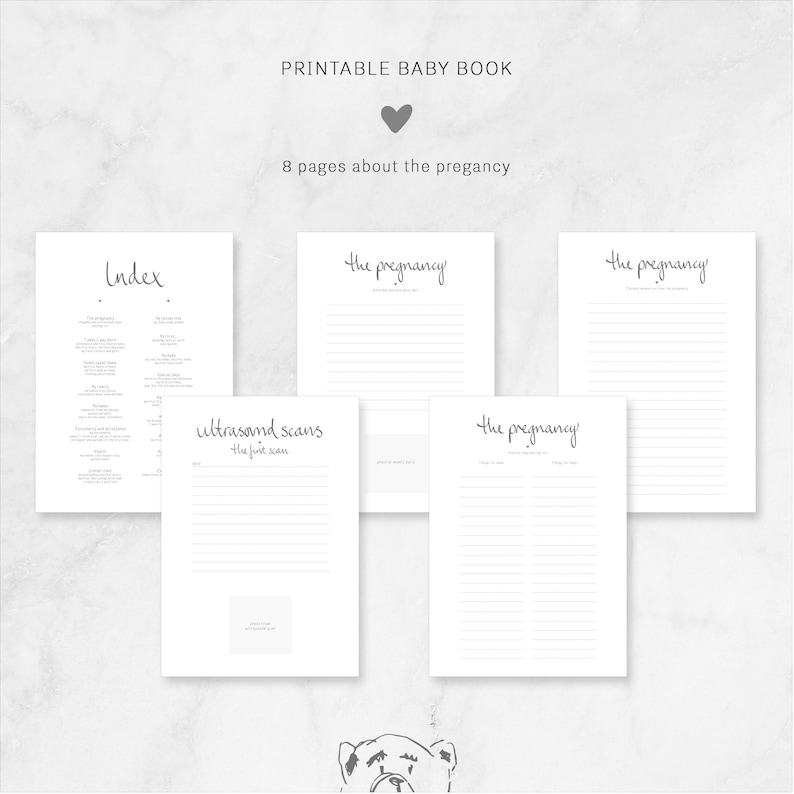 Baby Book Template Printable Baby Memory Book Print Baby Etsy