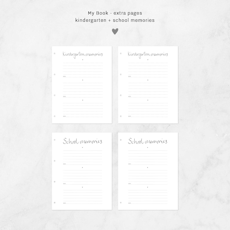 Baby Book EXTRA PAGES Template Printable Baby Memory Book 