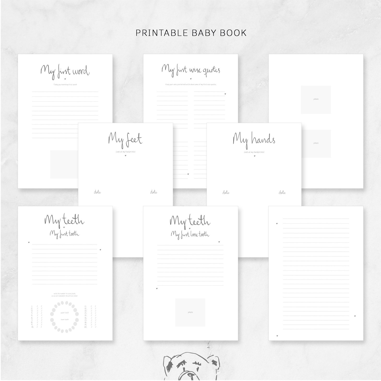 Baby Book Template Printable Baby Memory Book Print Baby - Etsy Denmark