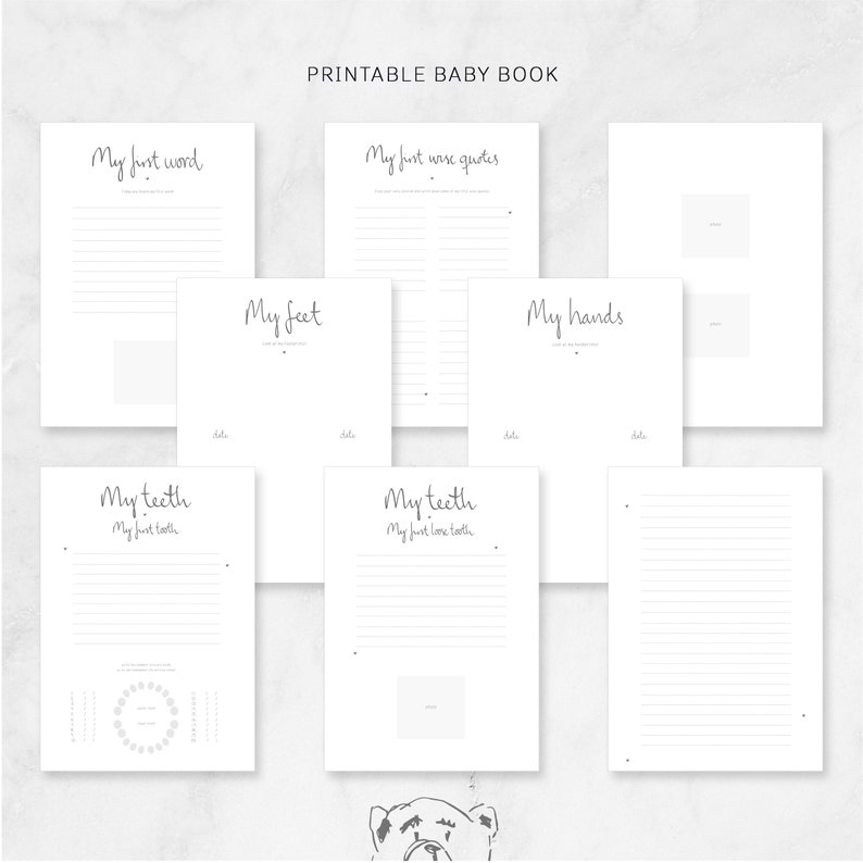 Baby Book Template Printable Baby Memory Book Print Baby Etsy Denmark