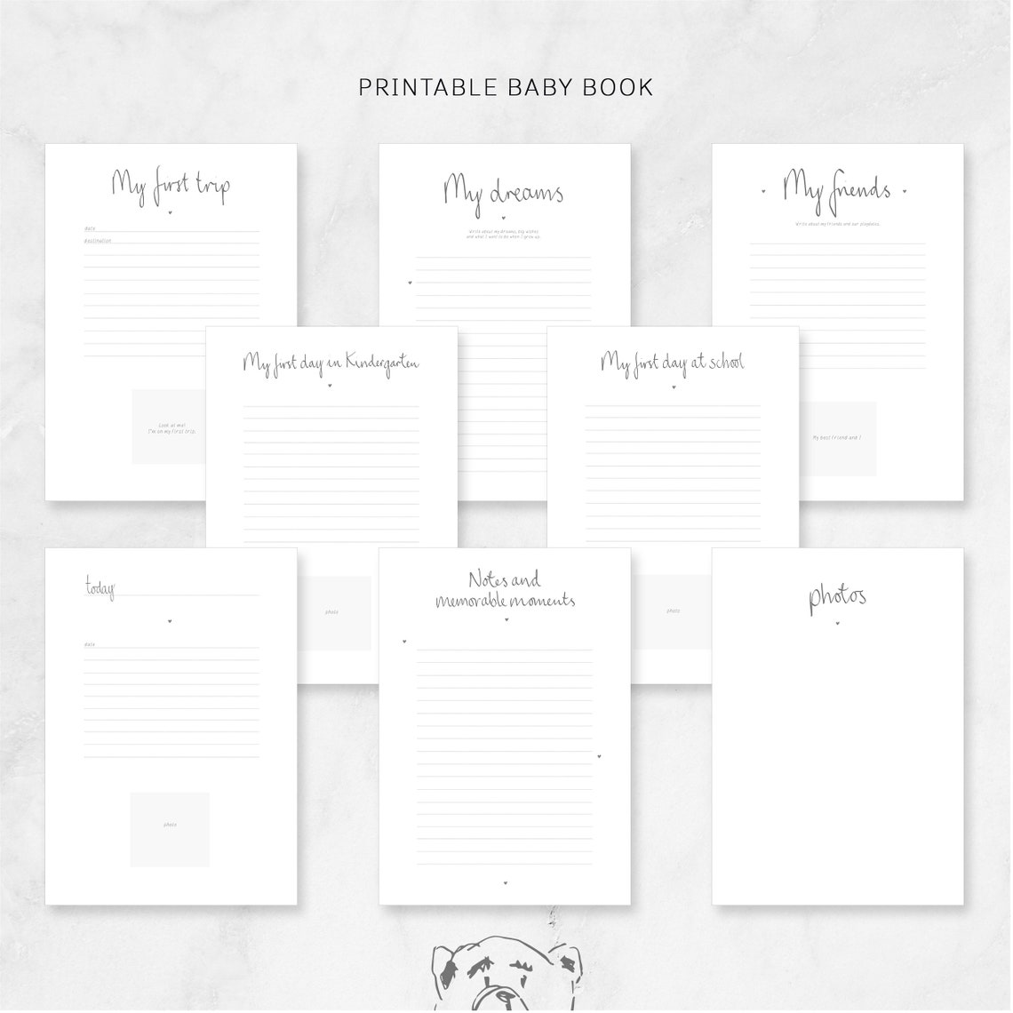 Baby Book Template Printable Baby Memory Book Print Baby - Etsy Denmark