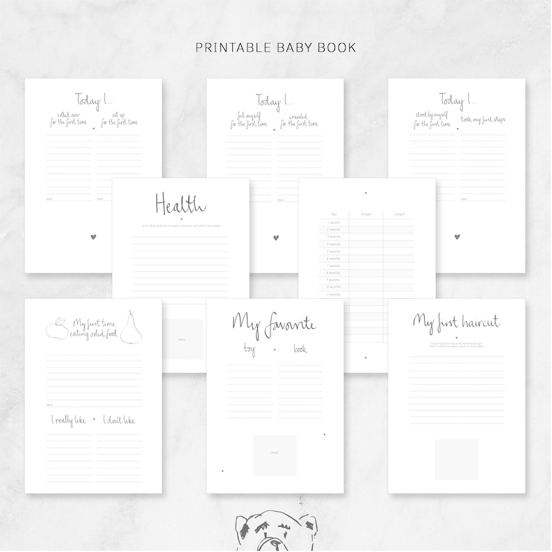 Baby Book Template Printable Baby Memory Book Print Baby Etsy Canada