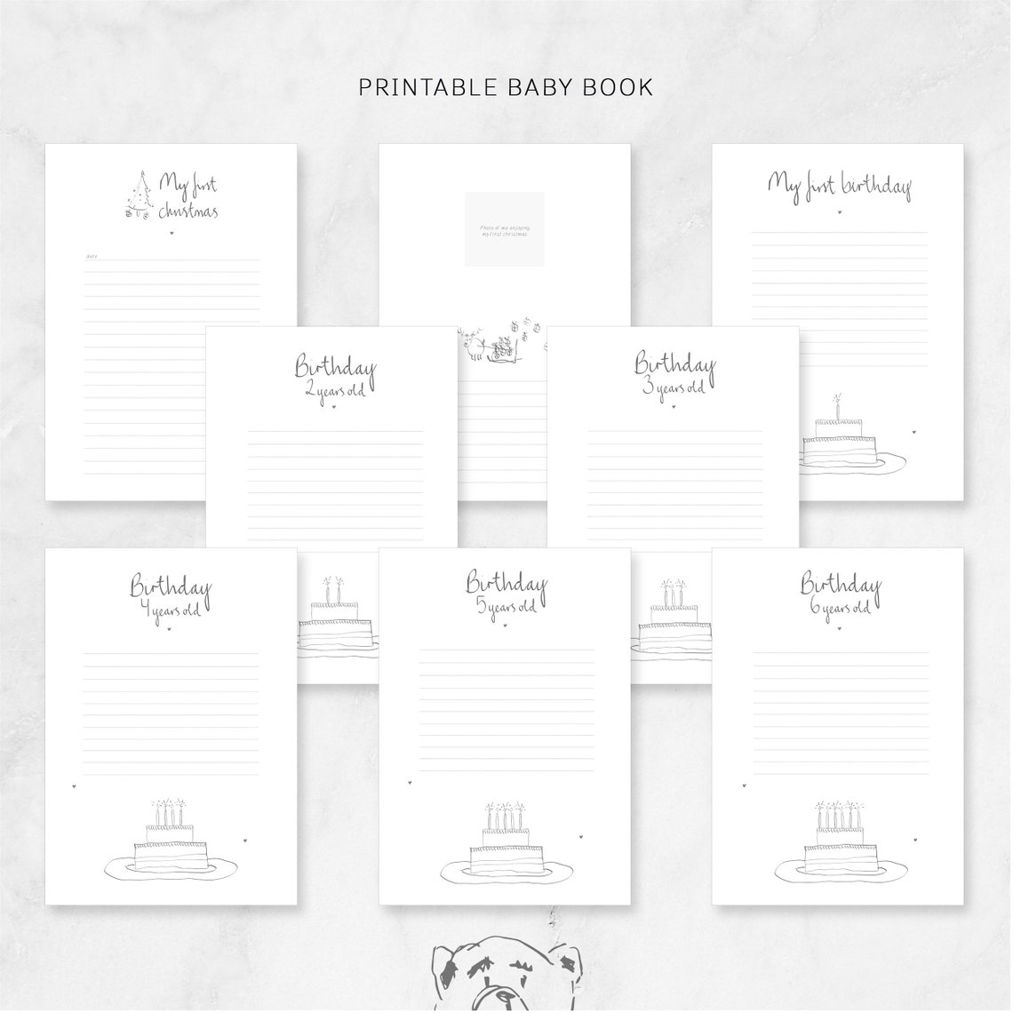 Baby Book Template Printable Baby Memory Book Print Baby - Etsy Denmark